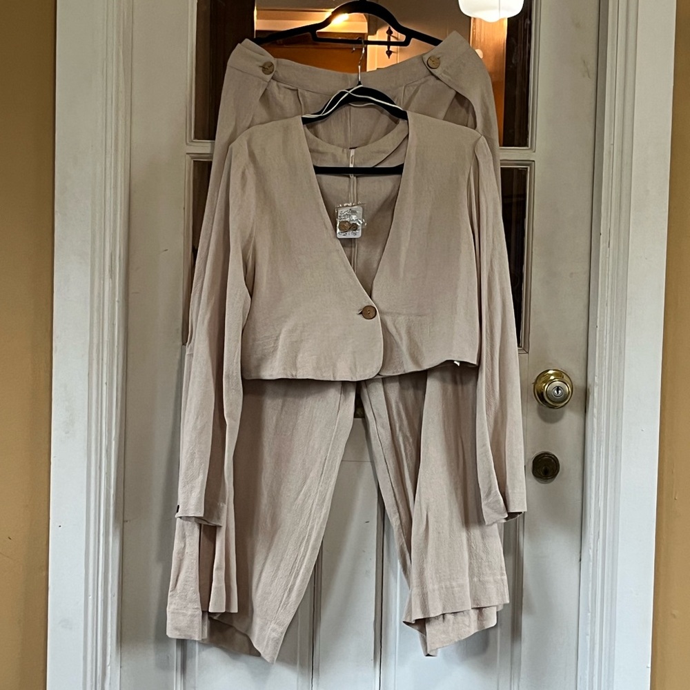 Free People Beige Two-Piece Set